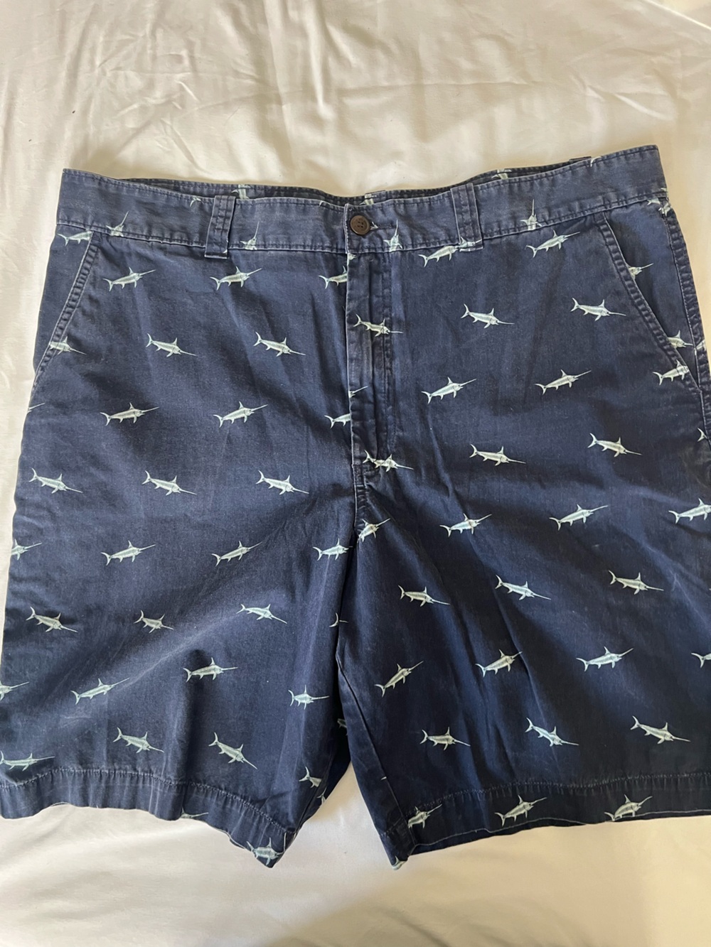 Magellan Outdoors Navy with Swordfish Graphic Shorts